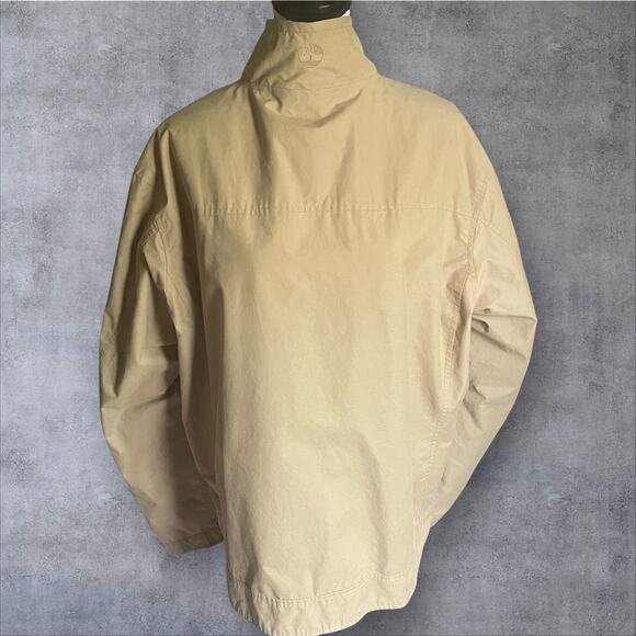 Timberland Khaki Tan Logo Fall Lightweight CASUAL Twill JACKET Mens XL - Picture 6 of 11